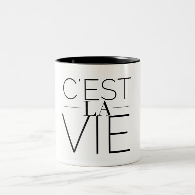 Caneca De Café Em Dois Tons O La de C'est Vie (Centro)