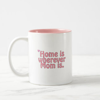 Caneca De Café Em Dois Tons O lar é onde a mãe está.