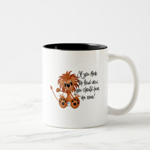 Caneca De Café Em Dois Tons O leão do bebê ouve-me rujir o camiseta e os