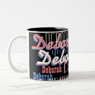 Caneca De Café Em Dois Tons o lindo padrão de nomes da menina é preto