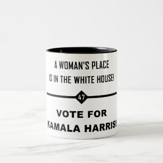CANECA DE CAFÉ EM DOIS TONS O LUGAR DE UMA MULHER É EM...