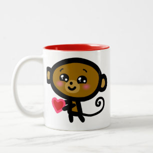 Caneca De Café Em Dois Tons O macaco ama-o!