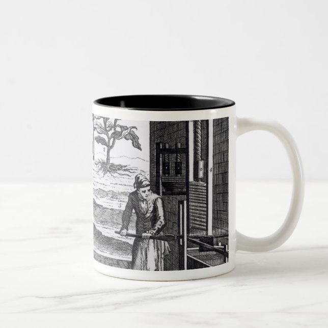 Caneca De Café Em Dois Tons O Manufactory do tabaco em ramos diferentes (Direita)