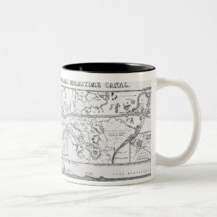 Caneca De Café Em Dois Tons O mapa oficial de Wyld do canal marítimo de Suez