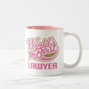 Caneca De Café Em Dois Tons O melhor advogado dos mundos cor-de-rosa bonitos