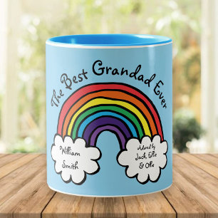 Caneca De Café Em Dois Tons O Melhor Avô, Vô, Papai de Todos os Tempos Arco-ír