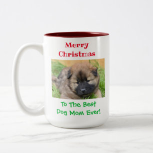 Caneca De Café Em Dois Tons O Melhor Cão De Natal Mãe Já Pôs Foto