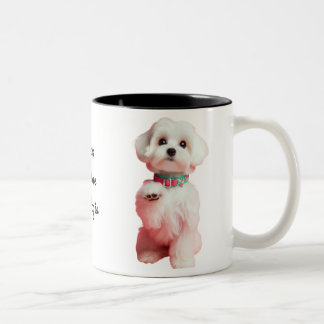 Caneca De Café Em Dois Tons O melhor cão maltês personalizado personalizado pe