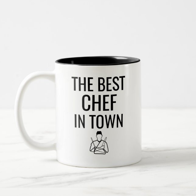 Caneca De Café Em Dois Tons O Melhor Chef Da Cidade (Esquerda)