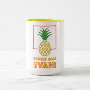Caneca De Café Em Dois Tons O melhor chefe nunca