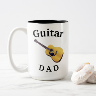 Caneca De Café Em Dois Tons O melhor da "PAI GUITARRA" nunca! Pai acústico
