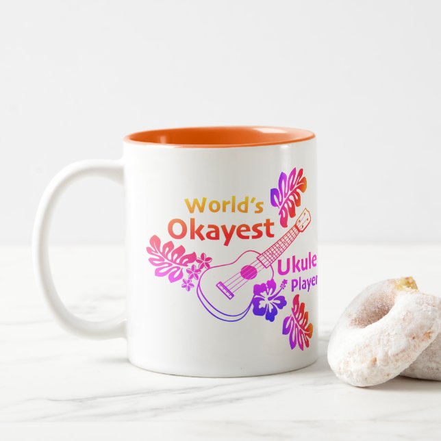 Caneca De Café Em Dois Tons O Melhor do Mundo - Arco-íris (Com Donut)