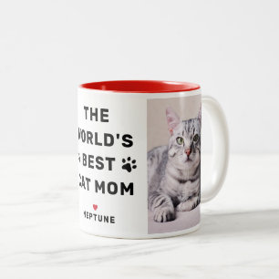 Caneca De Café Em Dois Tons O Melhor Gato Mãe Vermelho Dois Pet De Foto