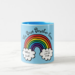 Caneca De Café Em Dois Tons O Melhor Irmão Alguma Vez Rainbow Blue