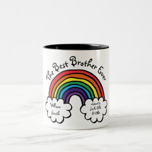 Caneca De Café Em Dois Tons O Melhor Irmão do Mundo Arco-íris