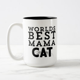 Caneca De Café Em Dois Tons O melhor Mama Gato dos mundos
