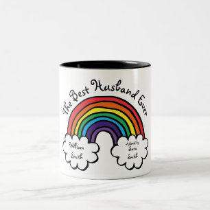 Caneca De Café Em Dois Tons O Melhor Marido de Todos os Tempos Arco-íris