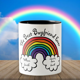 Caneca De Café Em Dois Tons O Melhor Namorado do Mundo Arco-íris