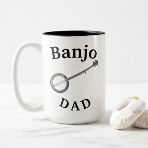 Caneca De Café Em Dois Tons O melhor PAI de Banjo! Música do Pai