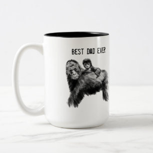 Caneca De Café Em Dois Tons O melhor pai que já foi gorila com bebê