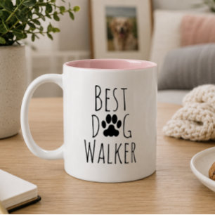 Caneca De Café Em Dois Tons O melhor passeador de cães de todos os tempos.