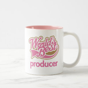 Caneca De Café Em Dois Tons O melhor produtor dos mundos cor-de-rosa bonitos