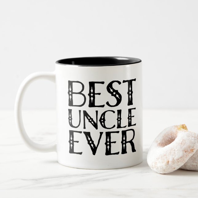 Caneca De Café Em Dois Tons O melhor tio Nunca - presente de aniversário - (Com Donut)