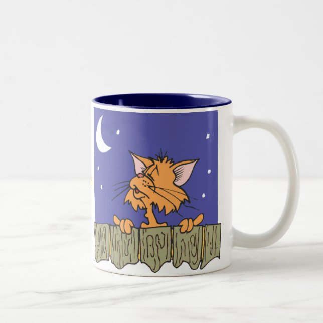 Caneca De Café Em Dois Tons O Meow dos gatos (Direita)