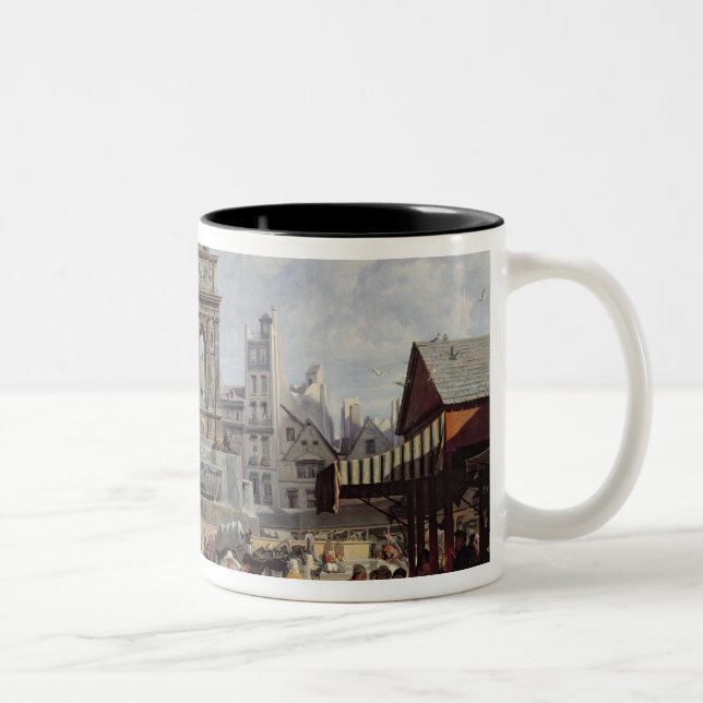 Caneca De Café Em Dois Tons O mercado e a fonte dos Innocents (Direita)