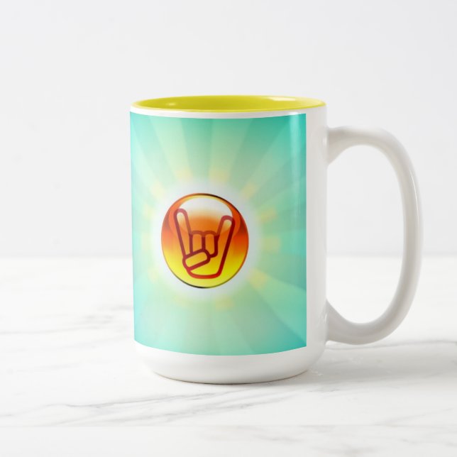 Caneca De Café Em Dois Tons O metal pesado agride para sempre (Direita)