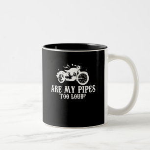 Caneca De Café Em Dois Tons O motociclista da motocicleta é minhas tubulaçõ