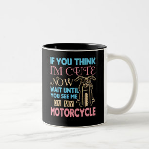 Caneca De Café Em Dois Tons O motociclista da motocicleta se você me pensa é