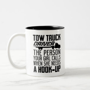 Caneca De Café Em Dois Tons O motorista do caminhão de reboque é a pessoa qu