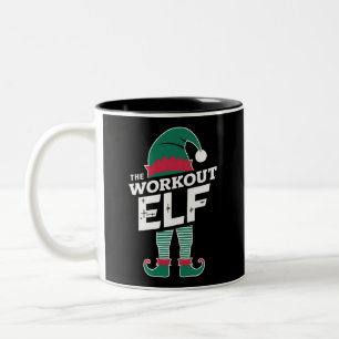 Caneca De Café Em Dois Tons O Natal da Família Correspondente do Grupo Elf de