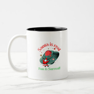 Caneca De Café Em Dois Tons O Natal é Real a Diversão é Surreal