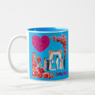 Caneca De Café Em Dois Tons O Nó da Unidade azul