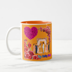 Caneca De Café Em Dois Tons O Nó da Unidade laranja