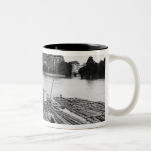 Caneca De Café Em Dois Tons O Oder no Polônia de Breslau, c.1910