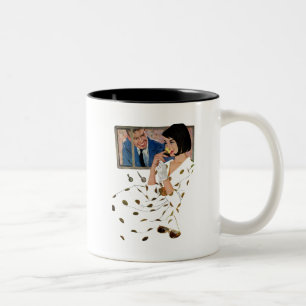 Caneca De Café Em Dois Tons O ouro aumentou