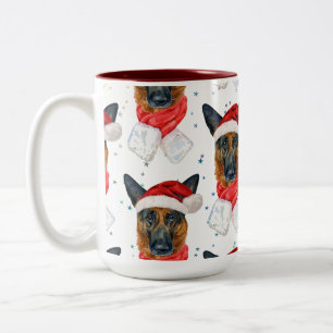 Caneca De Café Em Dois Tons O Padrão de Cachorro de Raça de german shepherd é 