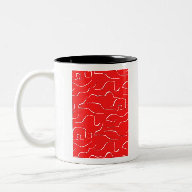 Caneca De Café Em Dois Tons O padrão vermelho e branco. (Esquerda)