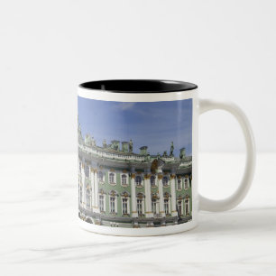 Caneca De Café Em Dois Tons O Palácio de inverno, Ruas Petersburgo, Rússia (