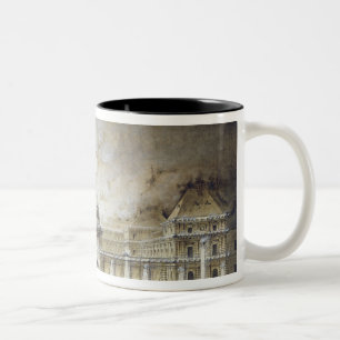 Caneca De Café Em Dois Tons O palácio de Luxembourg iluminado