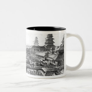 Caneca De Café Em Dois Tons O palácio imperial em Ido, Japão