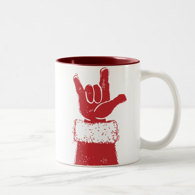 Caneca De Café Em Dois Tons O papai noel ama-o (Direita)