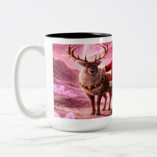 Caneca De Café Em Dois Tons O Papai Noel Chega ao Planeta Rosa