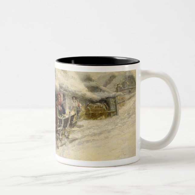 Caneca De Café Em Dois Tons O passeio do trenó, 1896 (óleo em canvas) (Direita)