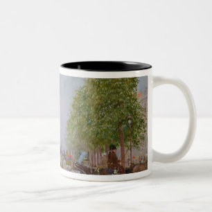 Caneca De Café Em Dois Tons O passeio no Champs-Elysees