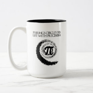 Caneca De Café Em Dois Tons O Pi Dá Vida a Círculos com Precisão