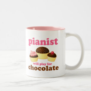 Caneca De Café Em Dois Tons O pianista jogará para o chocolate